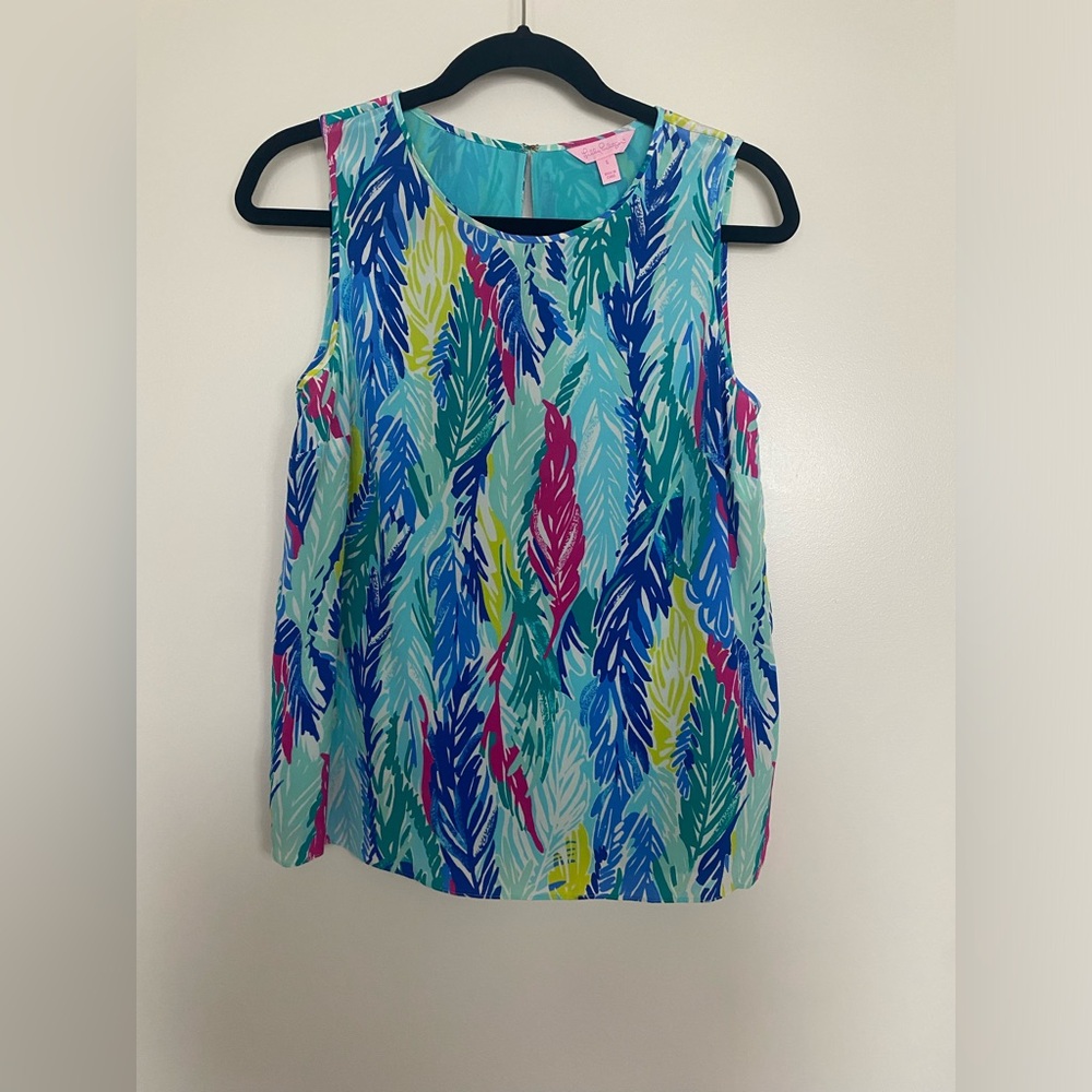 Lilly Pulitzer Blue Multicolor Sleeveless Tank Top - Size S